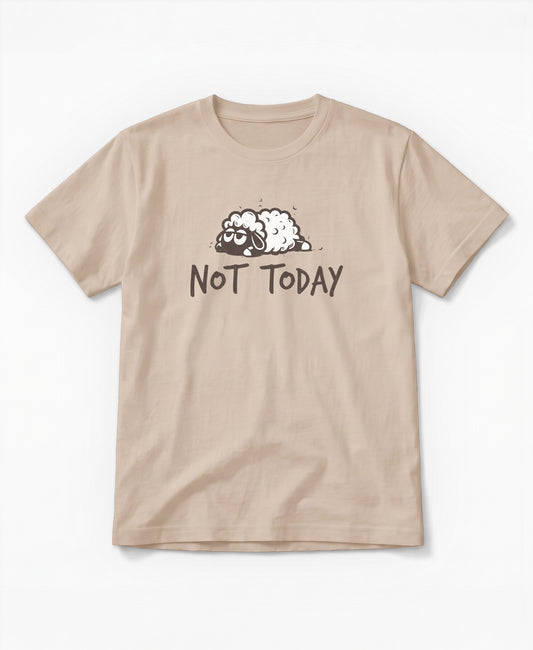 SCHÄFF Not Today Vintage Schaf T-Shirt in Beige aus Bio-Baumwolle.