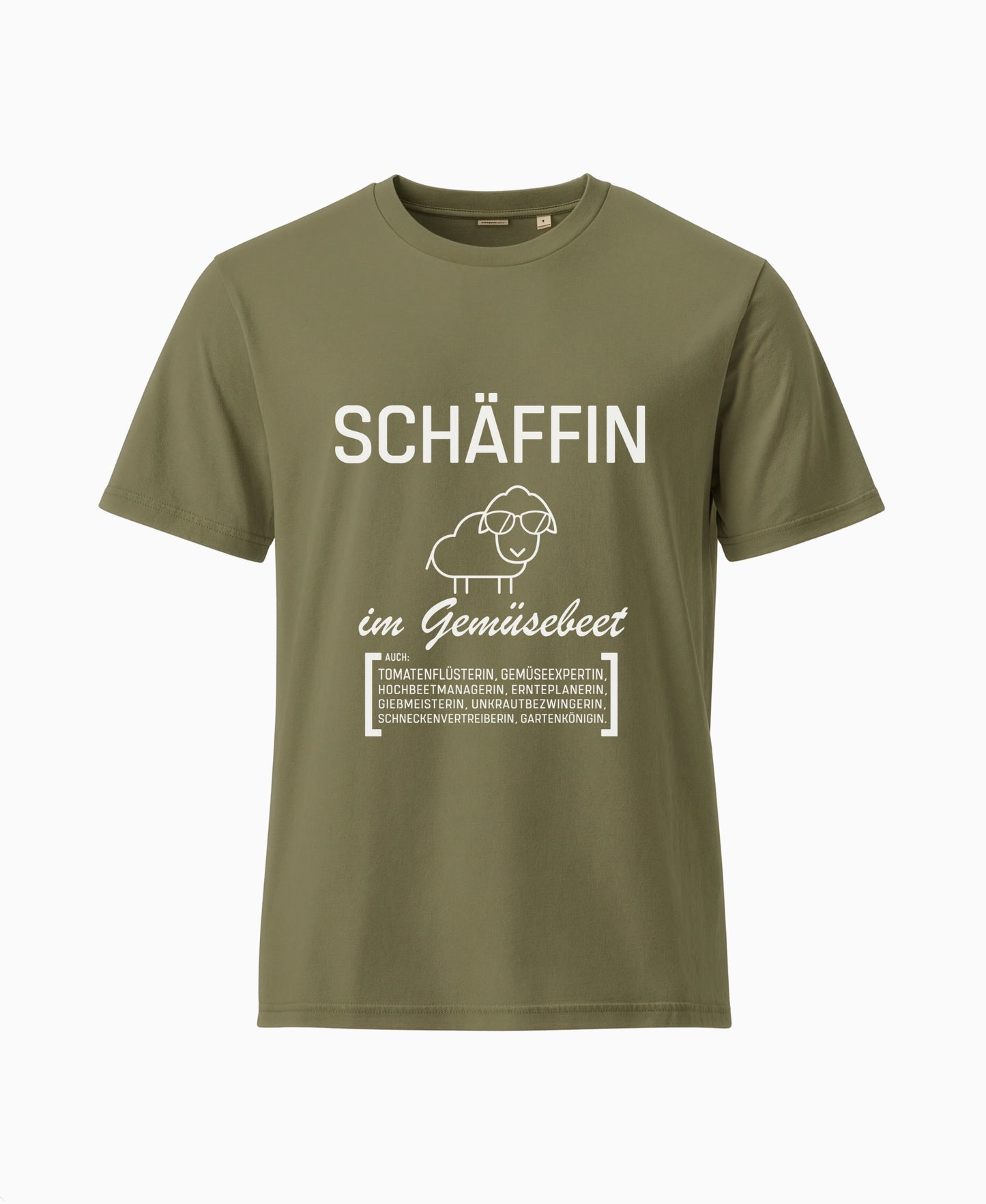 T-Shirts SCHÄFFIN – Gärtnerin Garten Bio T-Shirt in khakigrün.