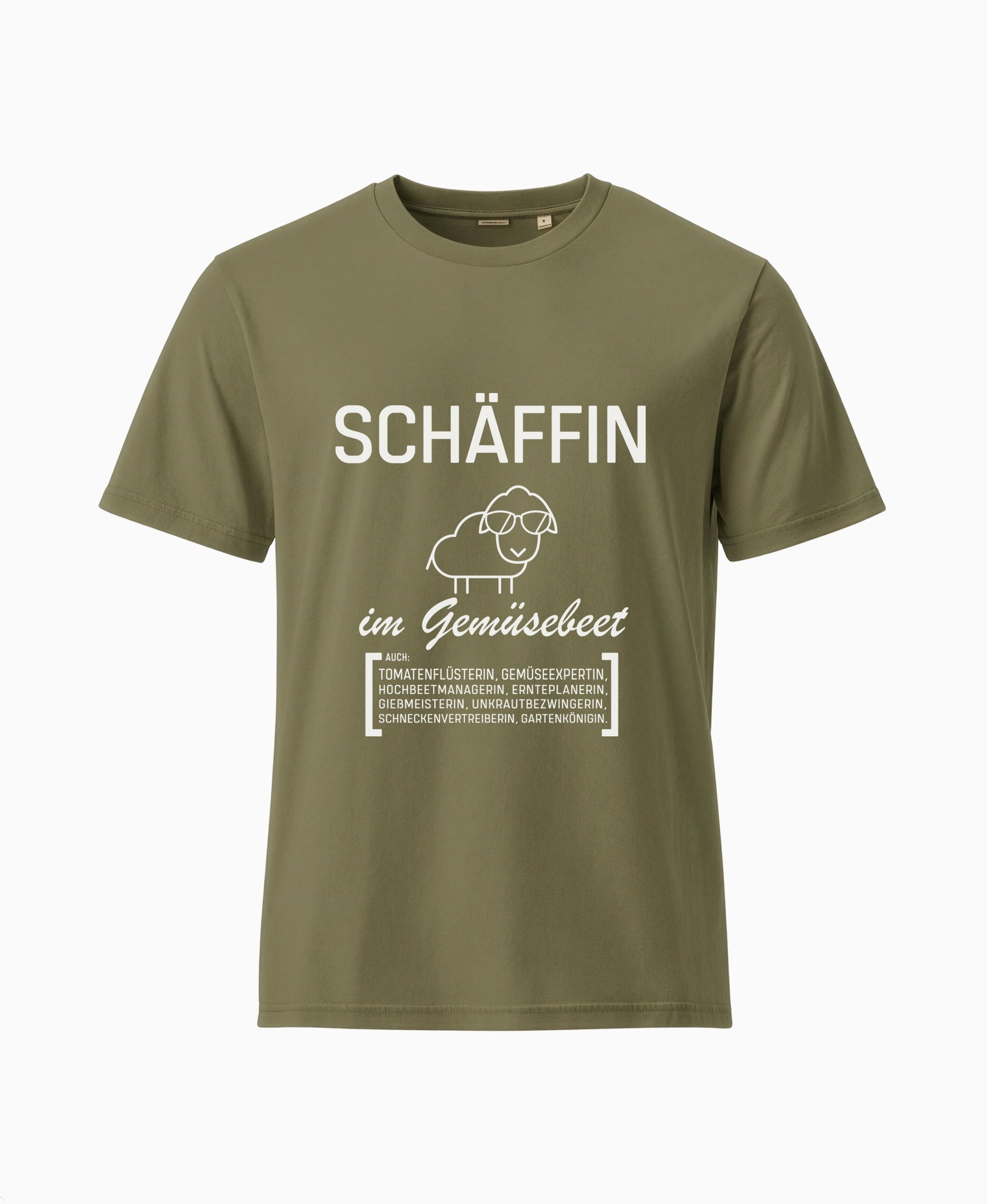 T-Shirts SCHÄFFIN – Gärtnerin Garten Bio T-Shirt in khakigrün.