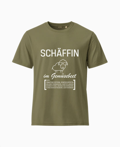 T-Shirts SCHÄFFIN – Gärtnerin Garten Bio T-Shirt in khakigrün.