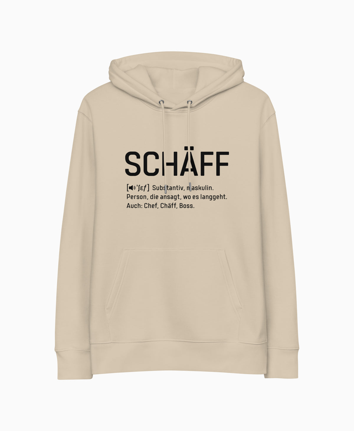 SCHÄFF – Chef Definition Bio-Hoodie in Farbe Desert Dust