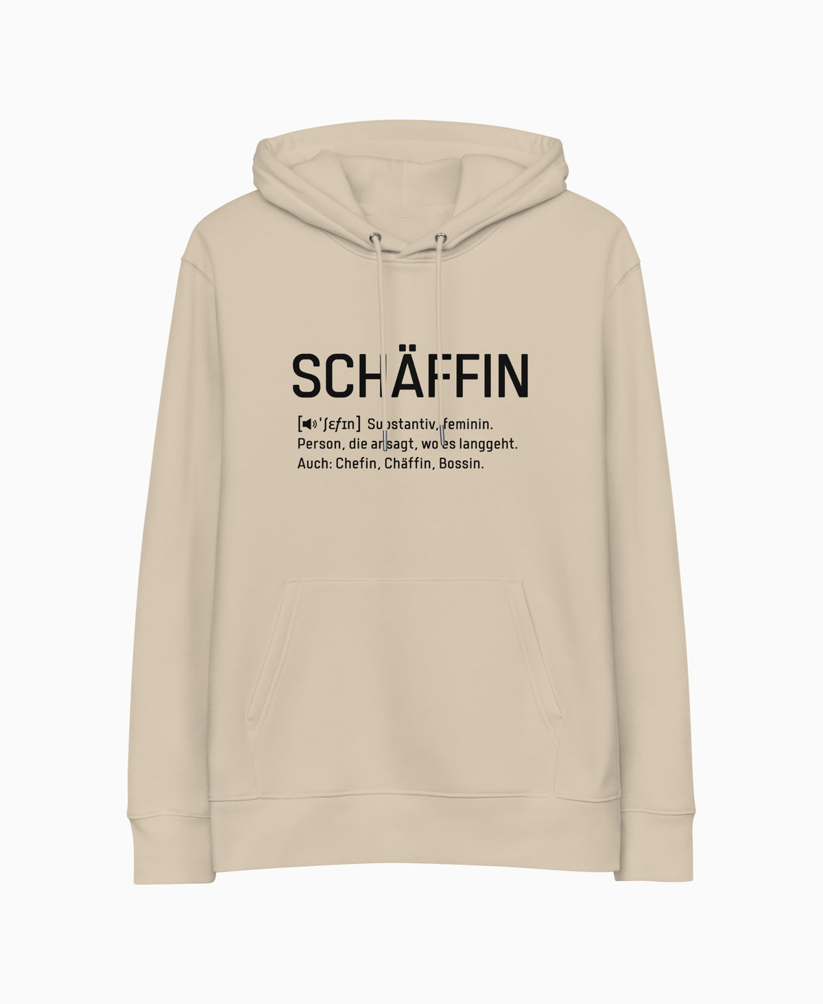 SCHÄFFIN – Chefin Definition Bio-Hoodie in Farbe Beige (Desert Dust)
