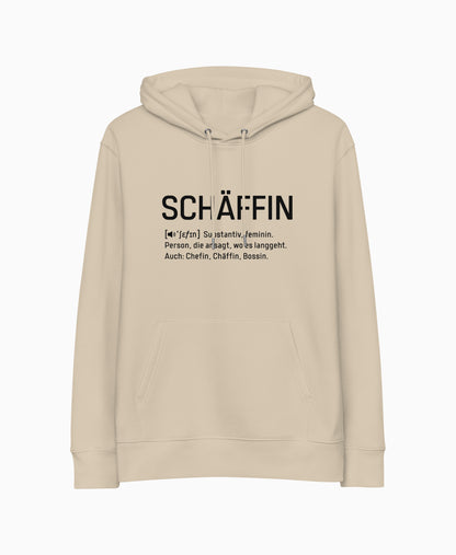SCHÄFFIN – Chefin Definition Bio-Hoodie in Farbe Beige (Desert Dust)