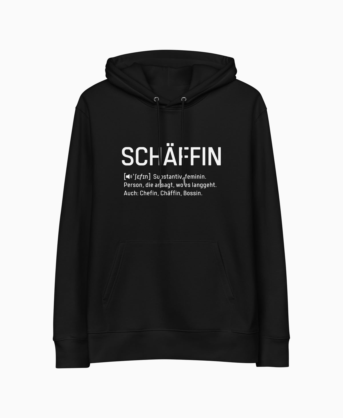 SCHÄFFIN – Chefin Definition Bio-Hoodie in Farbe schwarz