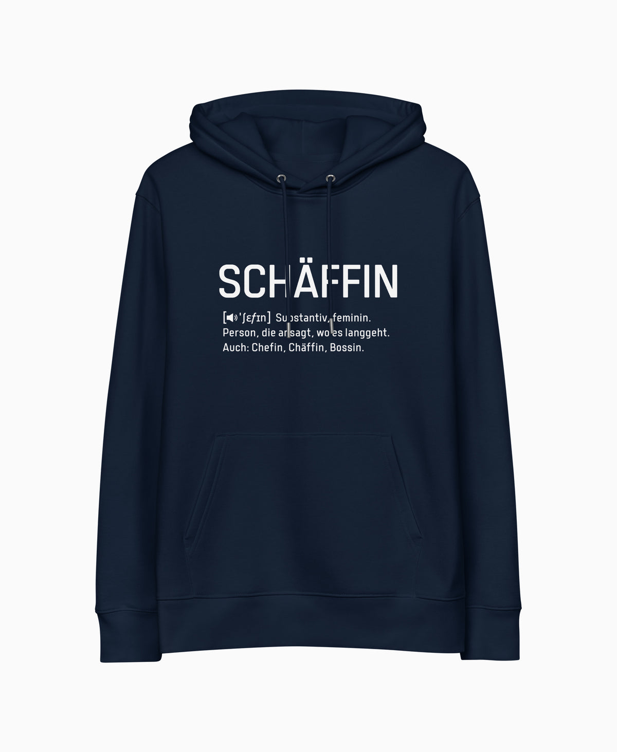 SCHÄFFIN – Chefin Definition Bio-Hoodie in Farbe Navy