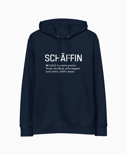 SCHÄFFIN – Chefin Definition Bio-Hoodie in Farbe Navy