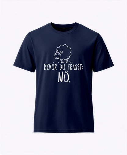 SCHÄFF – Bevor du fragst: Nö. Schaf Bio T-Shirt in Navy