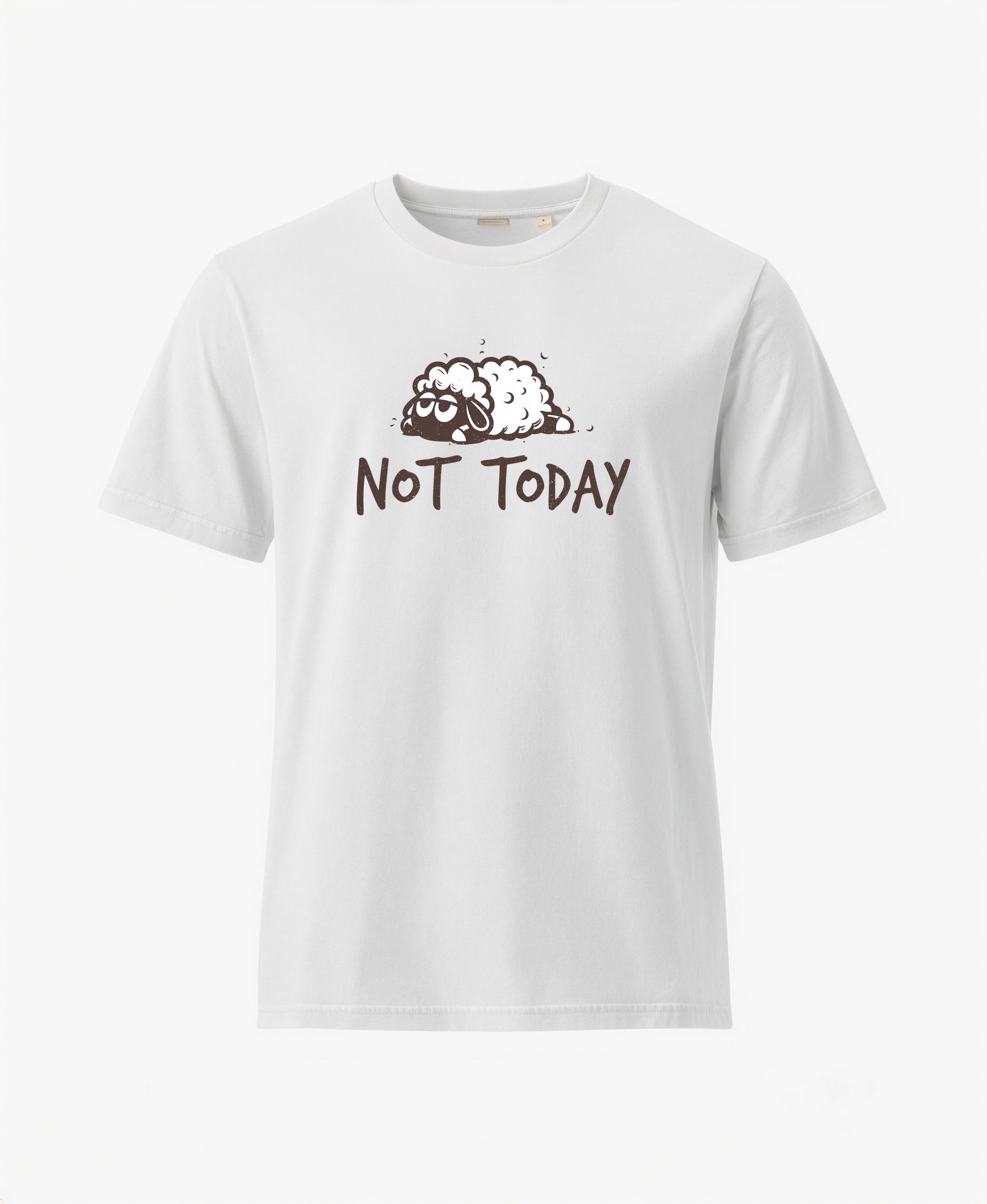 SCHÄFF Not Today Vintage Schaf T-Shirt in Weiss aus Bio-Baumwolle.
