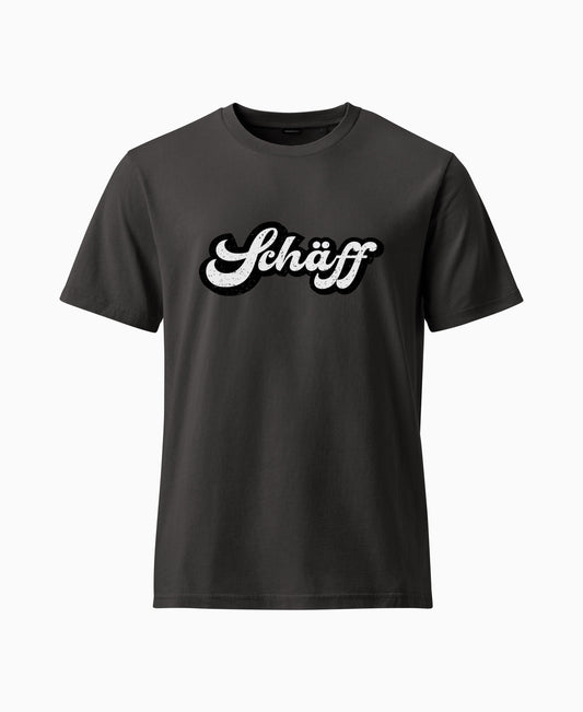 SCHÄFF Retro Schriftzug T-Shirt in der Farbe Anthrazit aus Bio-Baumwolle