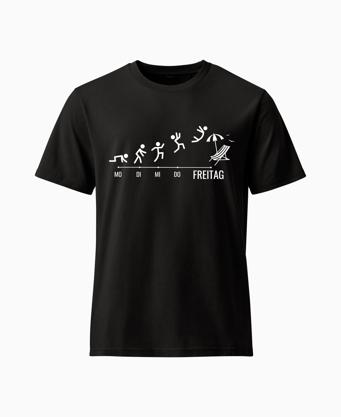 SCHÄFF – Evolution Arbeitswoche Freitag Liegestuhl T-Shirt in Schwarz.