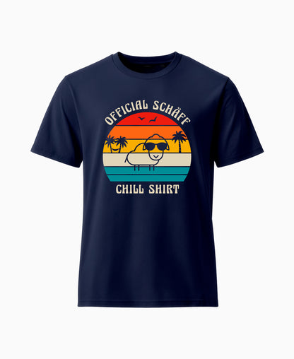 SCHÄFF– Official Chill Shirt mit Urlaubsmotiv & Sonnenbrille Bio T-Shirt in Farbe French Navy