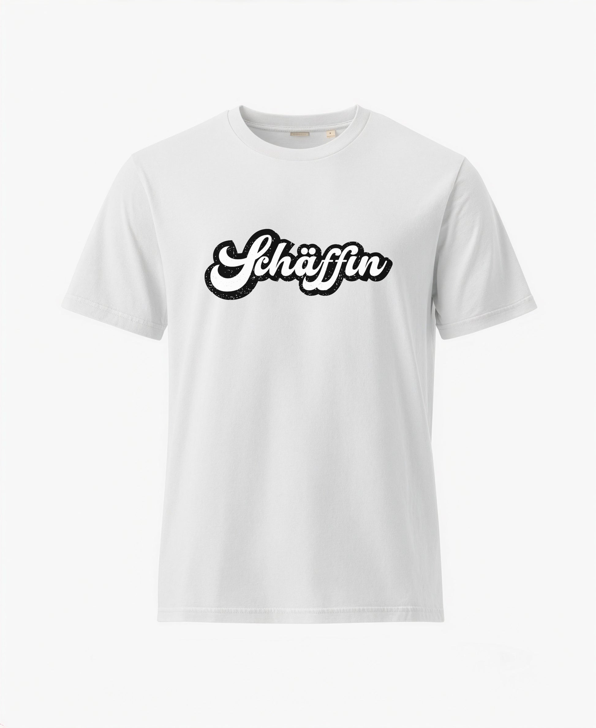 SCHÄFFIN Retro Schriftzug T-Shirt in der Farbe Weiss aus Bio-Baumwolle