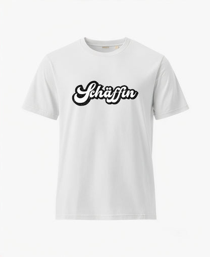 SCHÄFFIN Retro Schriftzug T-Shirt in der Farbe Weiss aus Bio-Baumwolle