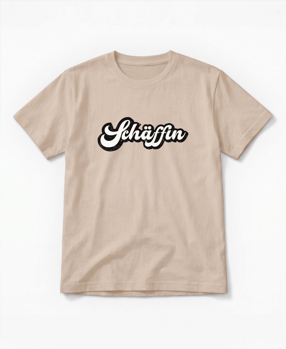 SCHÄFFIN Retro Schriftzug T-Shirt in der Farbe beige aus Bio-Baumwolle