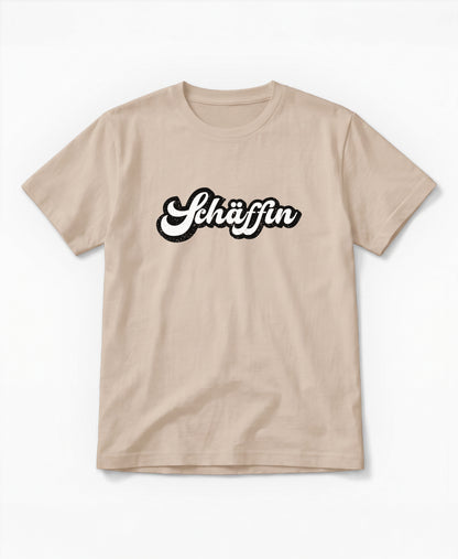 SCHÄFFIN Retro Schriftzug T-Shirt in der Farbe beige aus Bio-Baumwolle