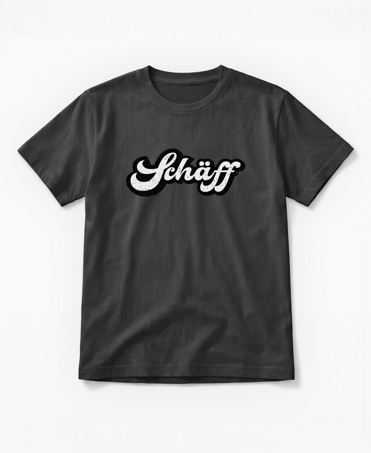 SCHÄFF Retro Schriftzug T-Shirt in der Farbe Antrazit aus Bio-Baumwolle