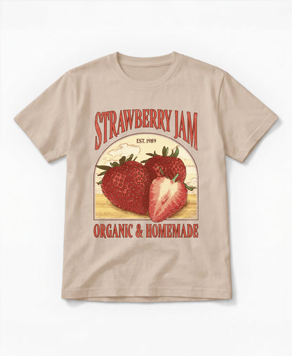 Schäffin Vintage Erdbeer Bio T-Shirt in beige