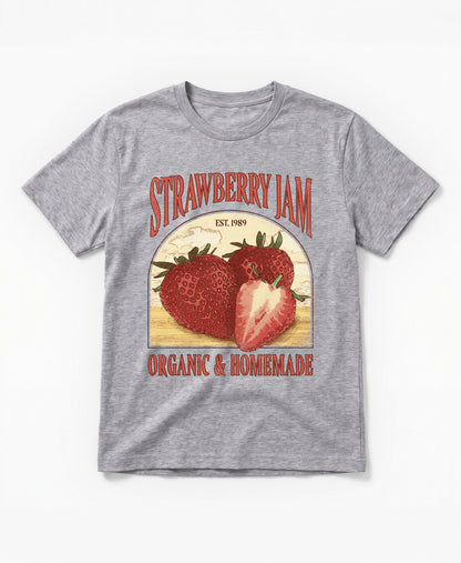 Schäffin Vintage Erdbeer Bio T-Shirt in greymelange