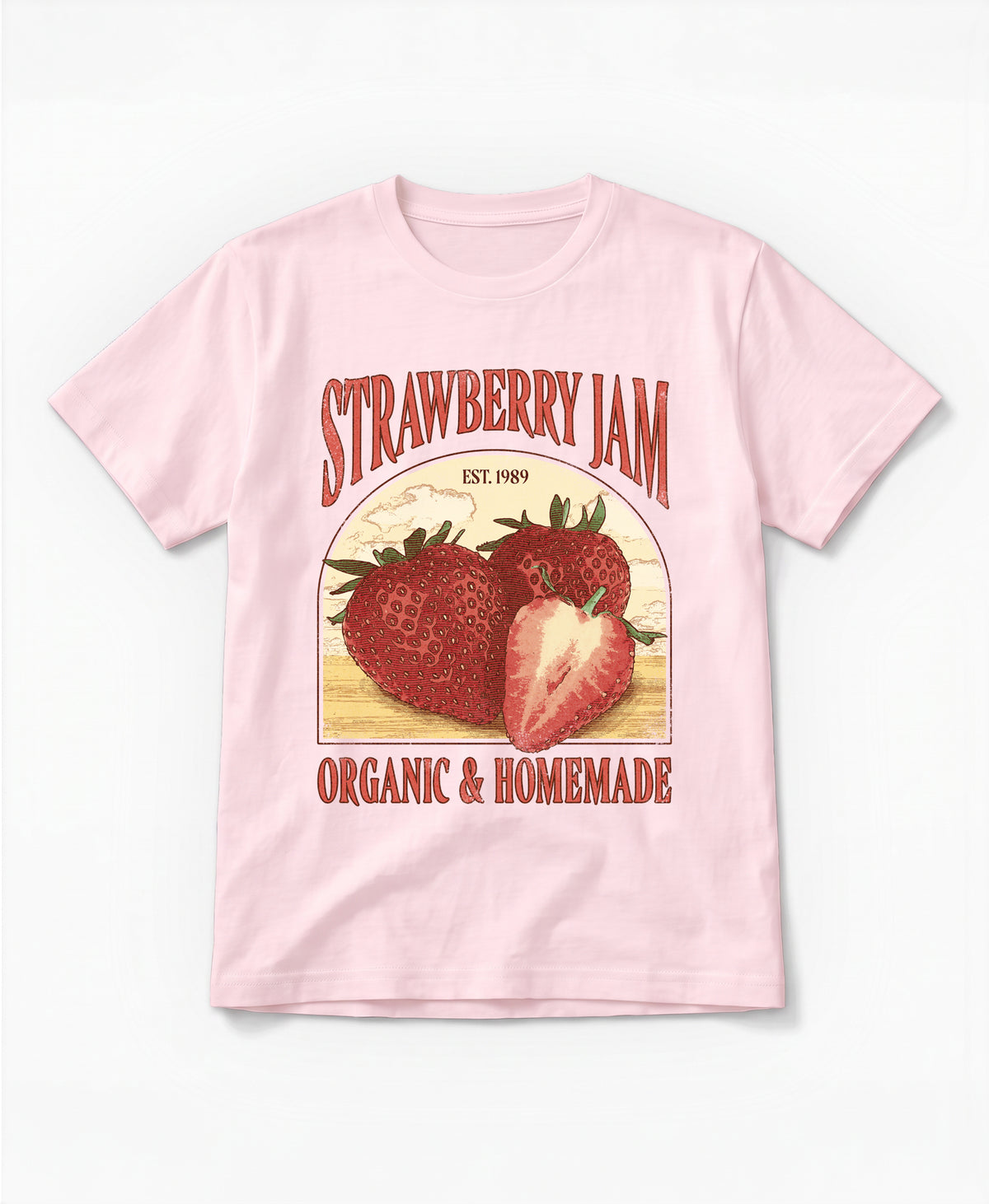Schäffin Vintage Erdbeer Bio T-Shirt in rosa
