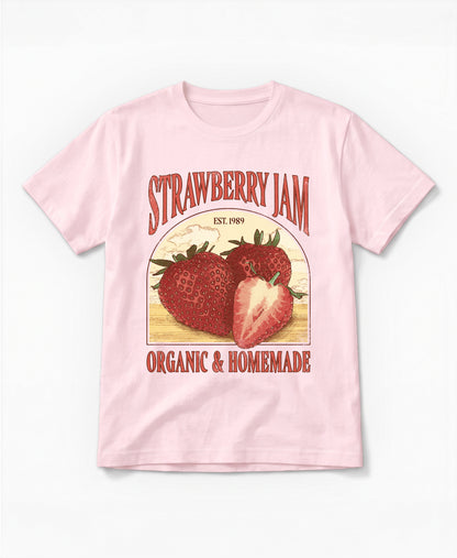 Schäffin Vintage Erdbeer Bio T-Shirt in rosa