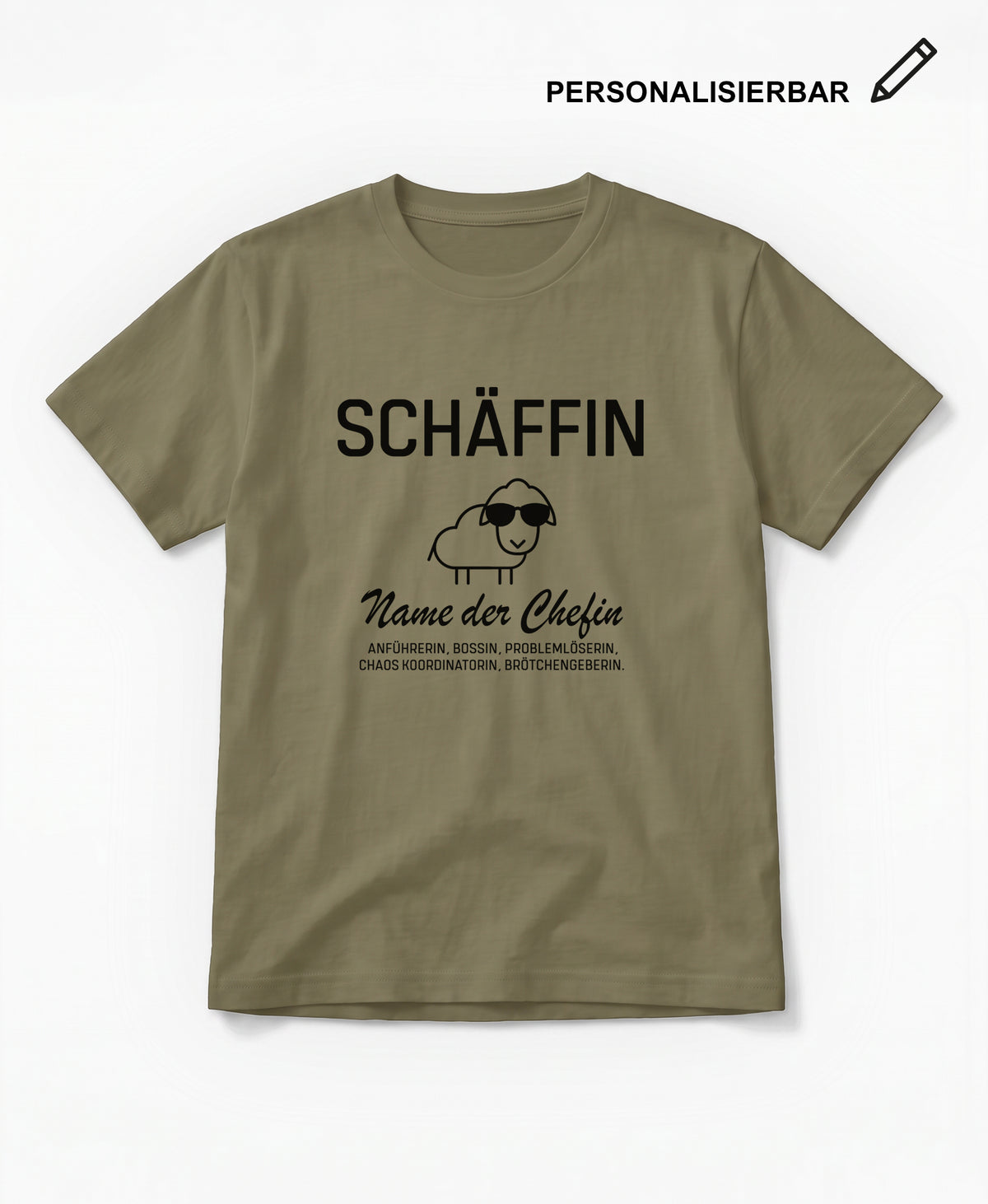 SCHÄFFIN – Personalisiertes Chefin T-Shirt (Bio-Baumwolle)