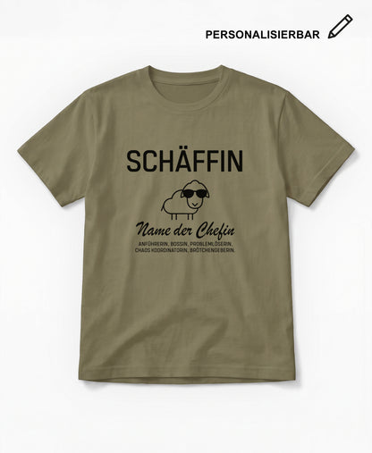 SCHÄFFIN – Personalisiertes Chefin T-Shirt (Bio-Baumwolle)