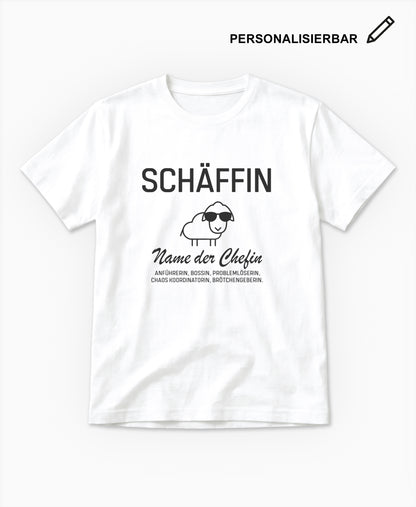 SCHÄFFIN – Personalisiertes Chefin T-Shirt (Bio-Baumwolle)
