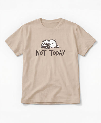 SCHÄFF Not Today Vintage Schaf T-Shirt in Beige aus Bio-Baumwolle.