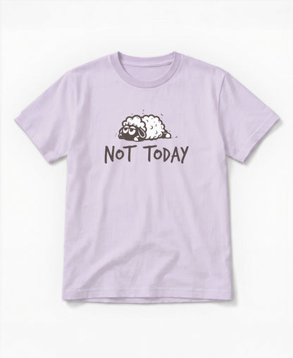 SCHÄFF Not Today Vintage Schaf T-Shirt in Farbe Lavendel aus Bio-Baumwolle.