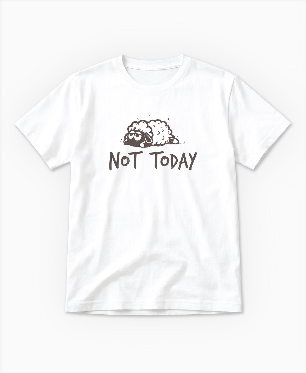 SCHÄFF Not Today Vintage Schaf T-Shirt in Weiss aus Bio-Baumwolle.