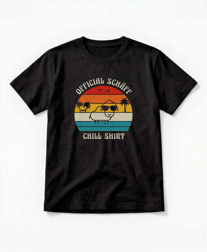 SCHÄFF– Official Chill Shirt mit Urlaubsmotiv & Sonnenbrille Bio T-Shirt in Schwarz