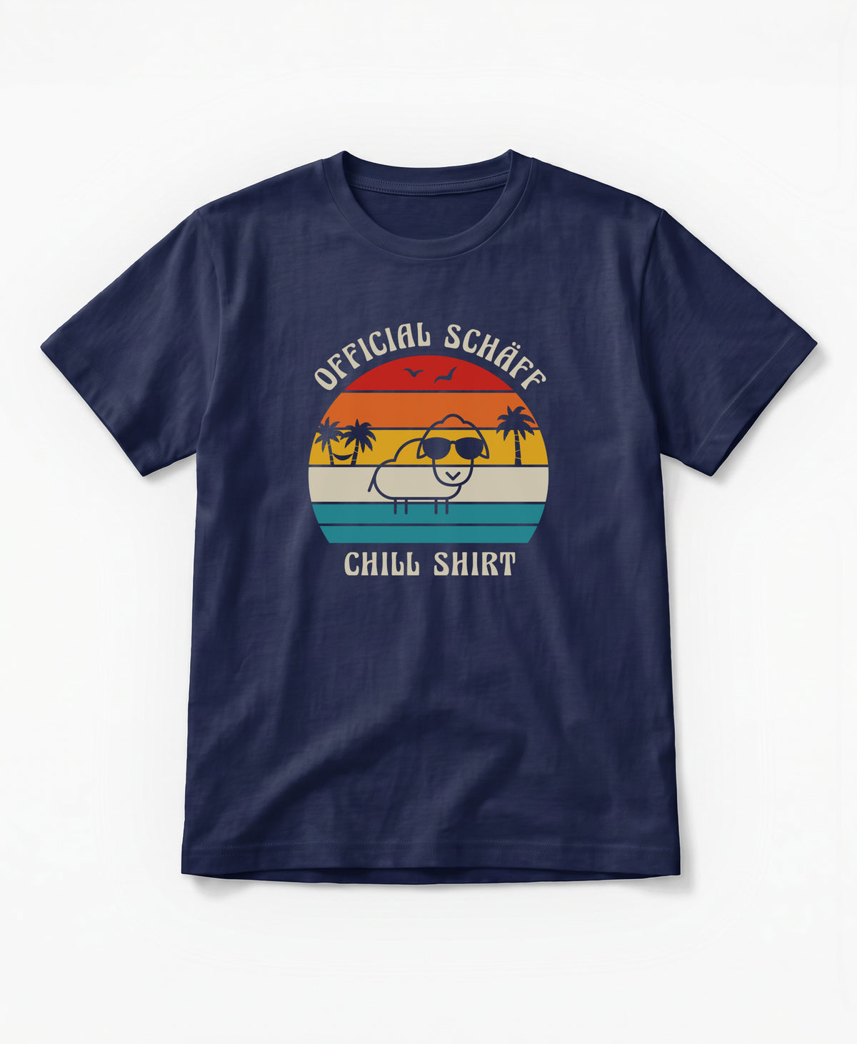 SCHÄFF– Official Chill Shirt mit Urlaubsmotiv & Sonnenbrille Bio T-Shirt in Farbe Navy