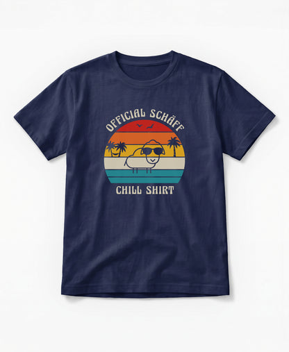 SCHÄFF– Official Chill Shirt mit Urlaubsmotiv & Sonnenbrille Bio T-Shirt in Farbe Navy