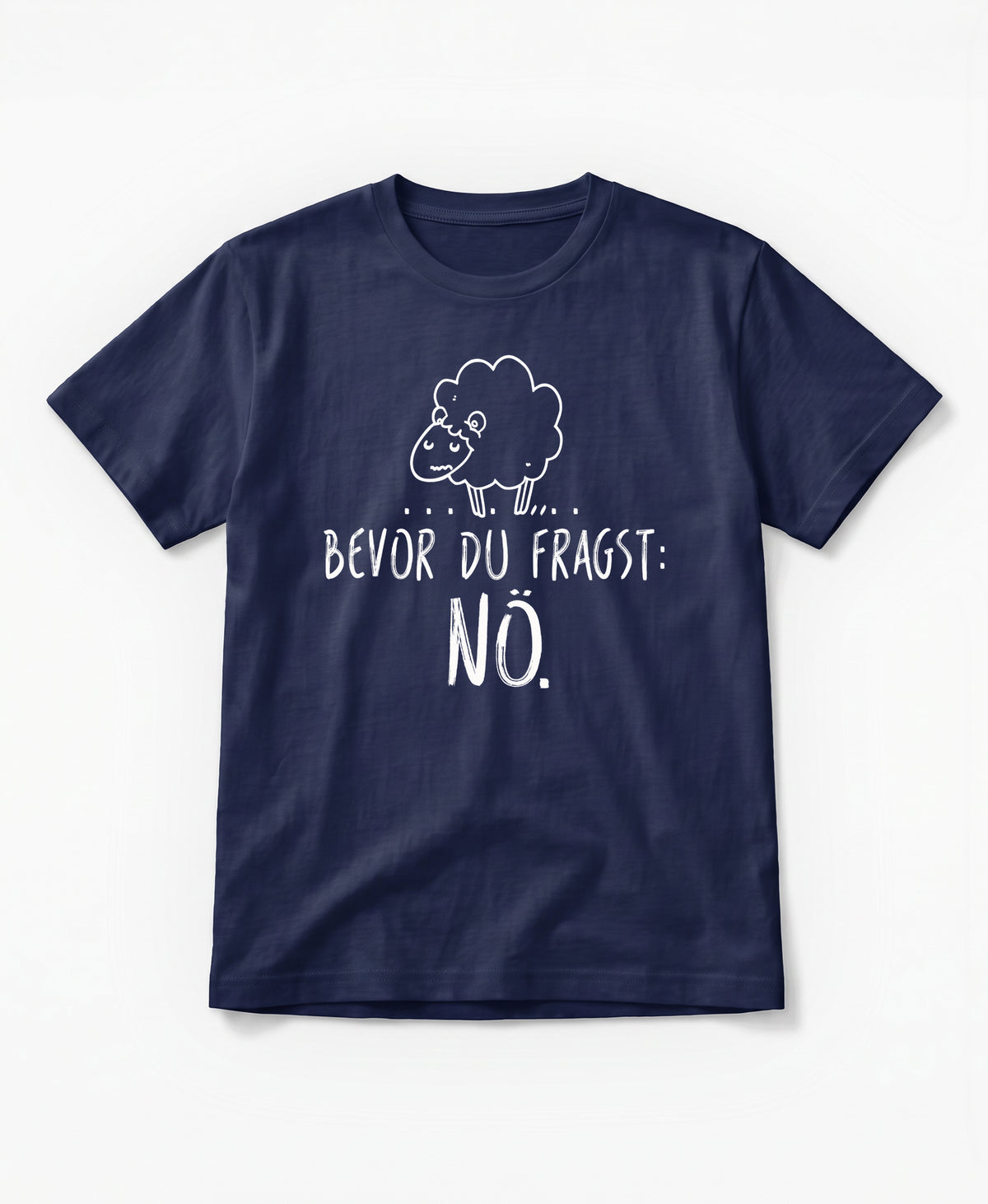 SCHÄFF – Bevor du fragst: Nö. Schaf Bio T-Shirt in Navy