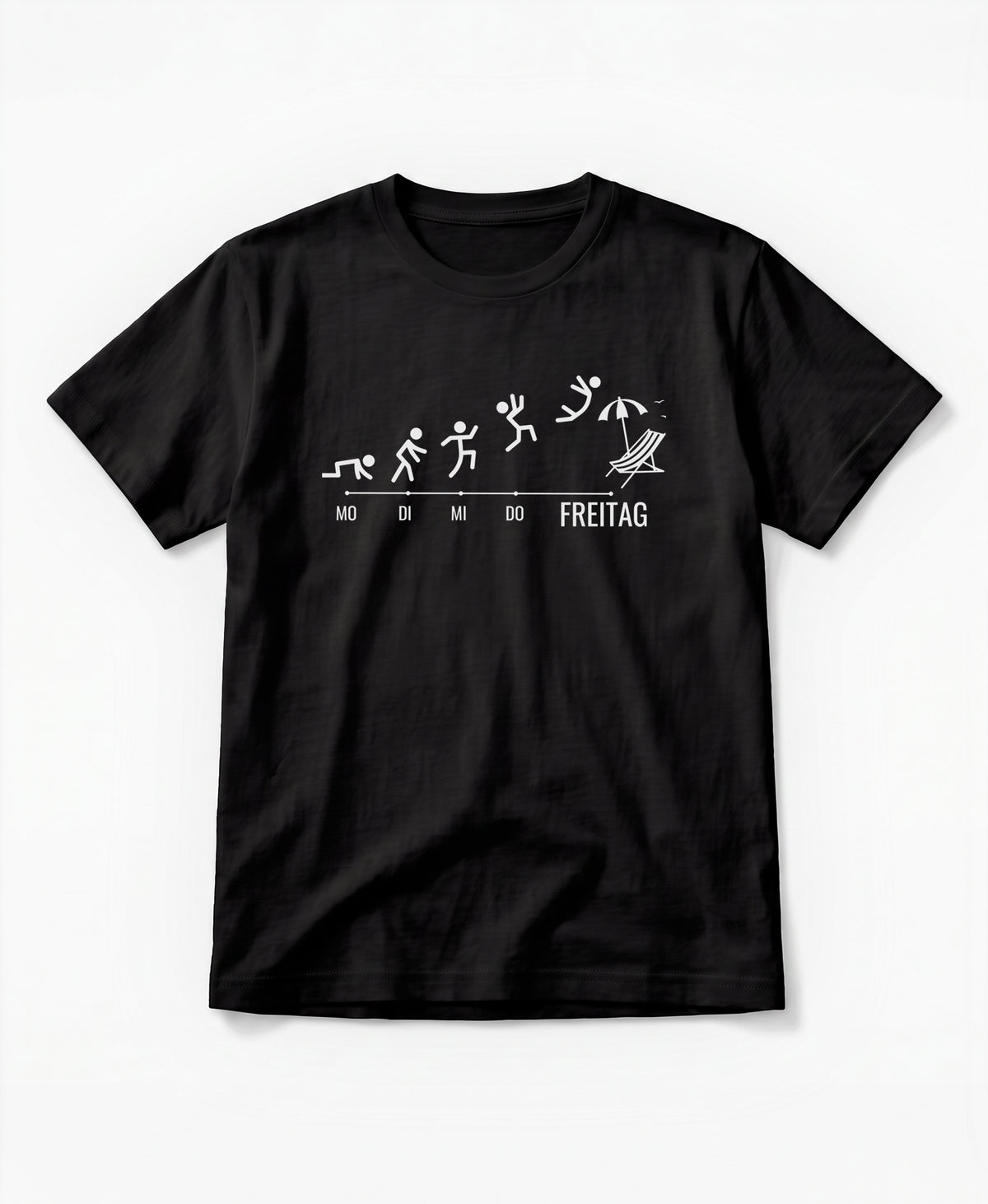 SCHÄFF – Evolution Arbeitswoche Freitag Liegestuhl T-Shirt in Schwarz.
