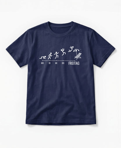 SCHÄFF – Evolution Arbeitswoche Freitag Liegestuhl T-Shirt in Farbe French Navy