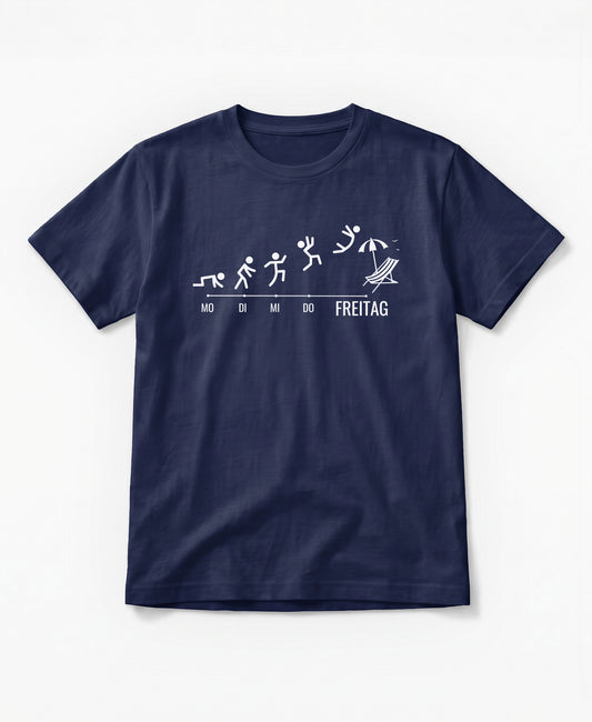 SCHÄFF – Evolution Arbeitswoche Freitag Liegestuhl T-Shirt in Farbe French Navy
