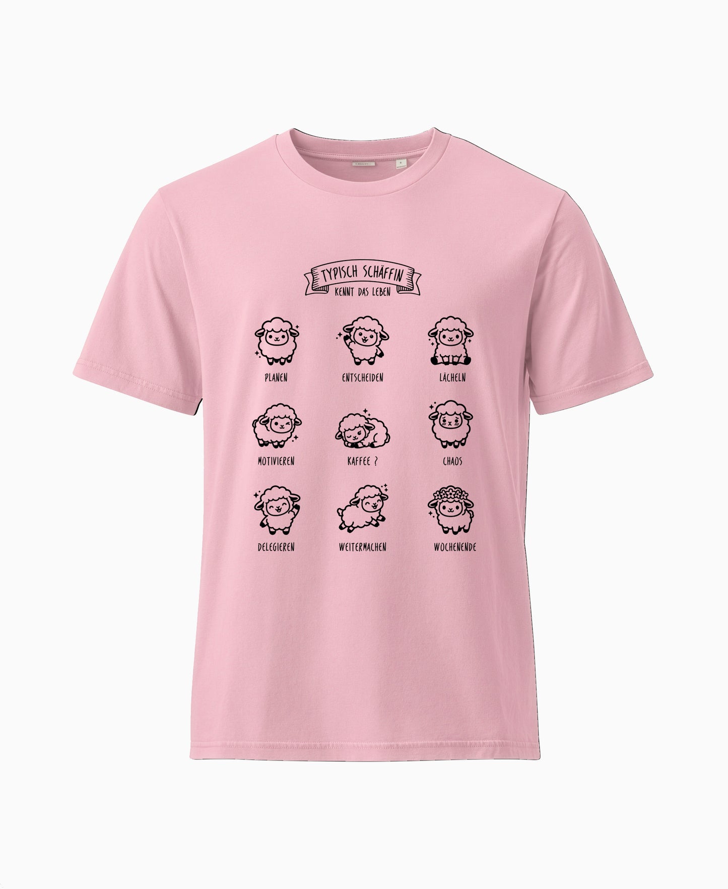 SCHÄFFIN Typisch Schäffin / Kennt das Leben Schaf Bio T-Shirt in Farbe Cotton Pink aus Bio-Baumwolle