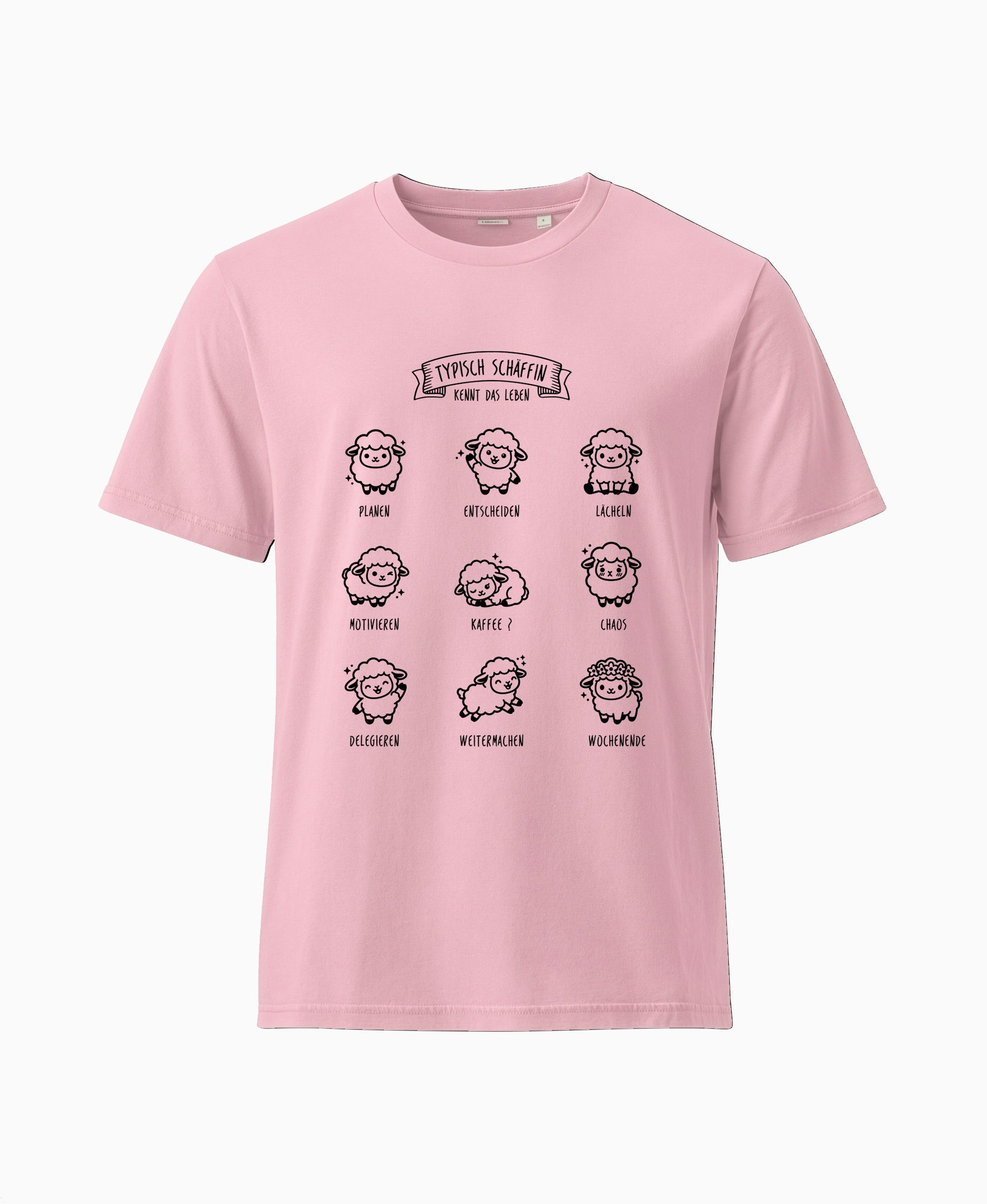 SCHÄFFIN Typisch Schäffin / Kennt das Leben Schaf Bio T-Shirt in Farbe Cotton Pink aus Bio-Baumwolle
