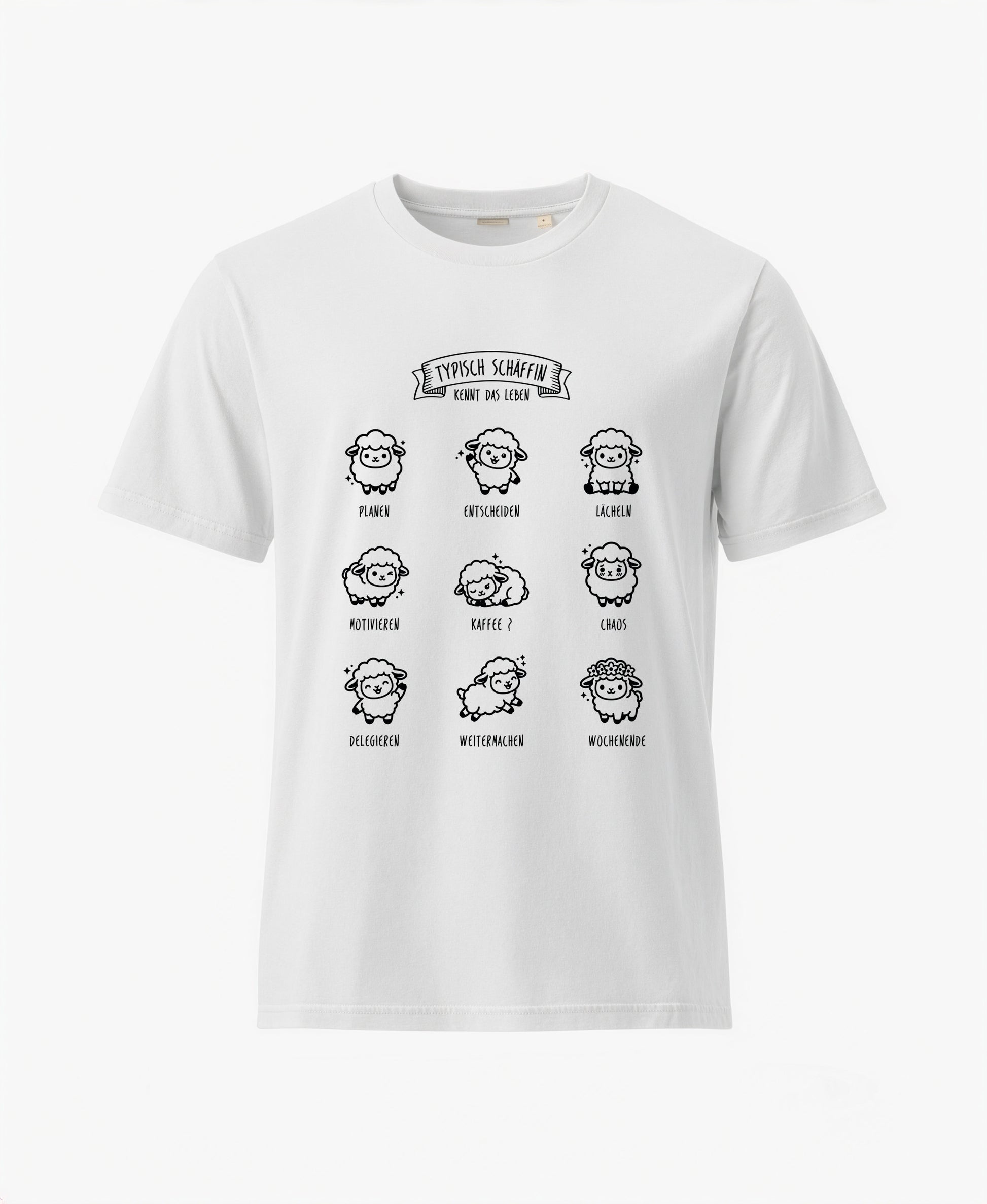 SCHÄFFIN Typisch Schäffin / Kennt das Leben Schaf Bio T-Shirt in Weiß aus Bio-Baumwolle
