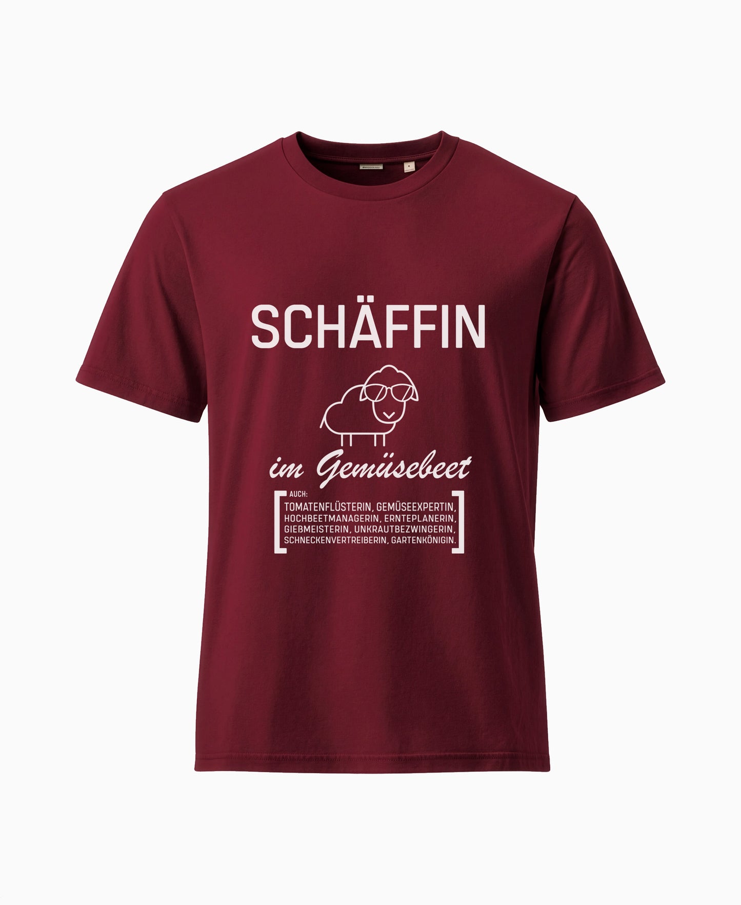T-Shirts SCHÄFFIN – Gärtnerin Garten Bio T-Shirt in Farbe Burgundy